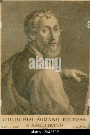 Portrait du peintre italien et architecte Giulio Romano, 1700 ca. Banque D'Images