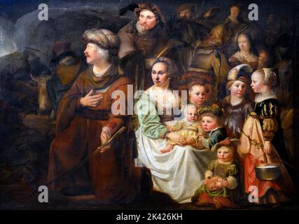 Jacob et sa famille peu de temps avant la rencontre Esau par Gerrit Willemsz Horst (1612–1652), huile sur toile, c,1645 Banque D'Images