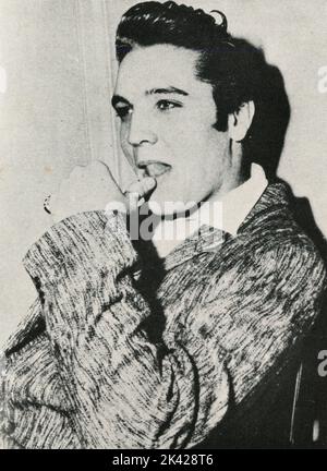 Chanteur et acteur américain Elvis Presley, États-Unis, années 1950 Banque D'Images