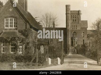 Vue de Girton College, Cambridge, Royaume-Uni 1930s Banque D'Images