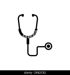 Vecteur de l'icône du signe stéthoscope. Logo illustration médecin fond blanc isolé. Illustration de Vecteur