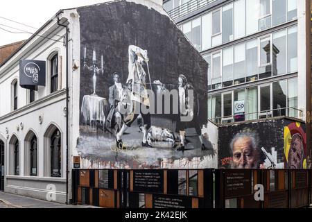 Fresque « del of Belfast - Dance by Candlelight », Hill Street, Belfast, Irlande du Nord, Royaume-Uni Banque D'Images