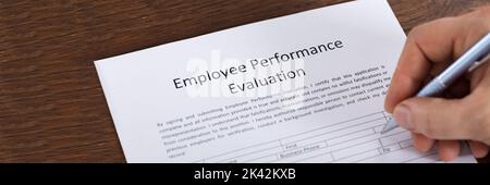 Formulaire d'évaluation et de rétroaction des performances des employés. Objectifs personnels Banque D'Images