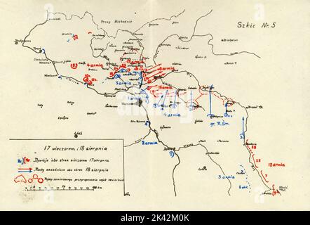 CUD NAD WISLA. MAPA. NUMÉRO SZKIC 5. 17 WIECZOREM I 18 SIERPNIA Banque D'Images