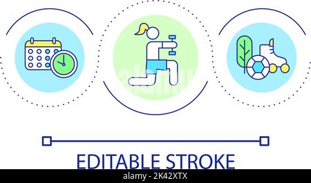 Icône de concept de boucle de programme d'activité sportive Illustration de Vecteur