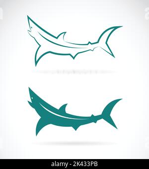 Des images vectorielles de requins dessèrent sur fond blanc. Illustration vectorielle superposée facile à modifier. Animaux sauvages. Illustration de Vecteur