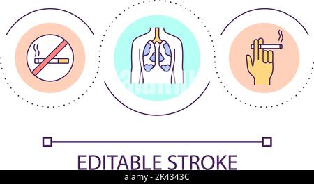 Icône de concept de l'effet du tabagisme sur les poumons Illustration de Vecteur