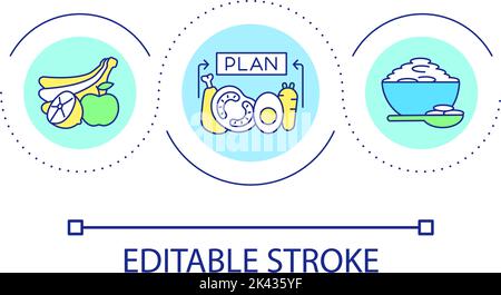 Icône de concept de boucle de planification de nutrition saine Illustration de Vecteur