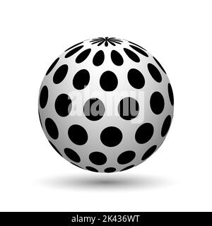 Demi-ton abstrait 3D sphère, réaliste 3D bille imprimée. Illustration vectorielle Illustration de Vecteur