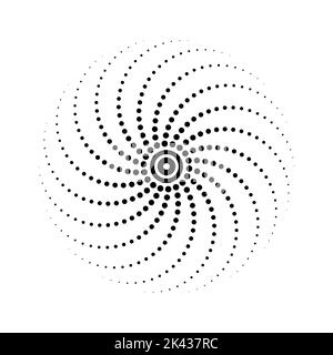 Arrière-plan de la spirale demi-teinte de cercle Lignes de vitesse radiales en forme de cercle pour les bandes dessinées. Feux d'artifice en arrière-plan. Illustration vectorielle. En rafale Illustration de Vecteur