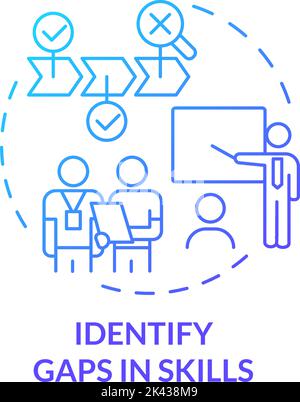 Identifier les lacunes dans les compétences icône de concept de gradient bleu Illustration de Vecteur