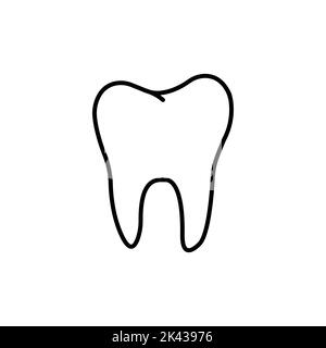 Illustration de vecteur d'icône de ligne mince simple de dent Illustration de Vecteur