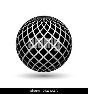 Demi-ton abstrait 3D sphère, réaliste 3D bille imprimée Illustration de Vecteur