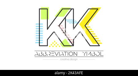 Lettres K et K. Fusion de deux lettres. Initiales logo ou symbole d'abréviation. Illustration vectorielle pour le design créatif et les idées créatives. Style plat. Illustration de Vecteur