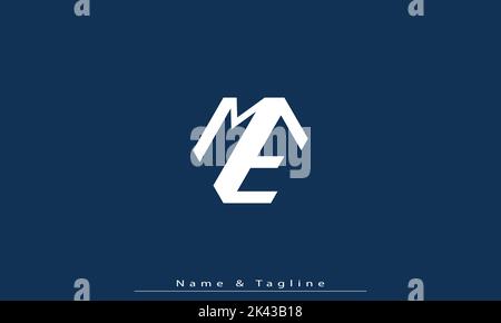 Lettres de l'alphabet initiales Monogram logo ME , EM Illustration de Vecteur