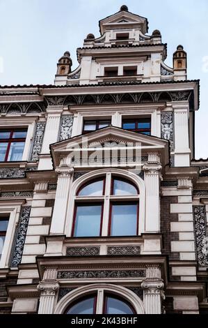 Sgraffito de la Renaissance tchèque à Prague, République tchèque. Banque D'Images