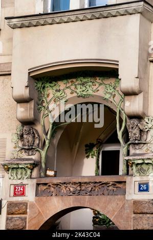 Art Nouveau à Prague, République tchèque. Banque D'Images