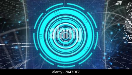 Image de plusieurs écrans avec traitement des données et structure de l'adn par rapport au réseau de connexions Banque D'Images