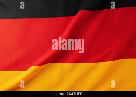 Image de gros plan du drapeau national de l'allemagne froissé Banque D'Images