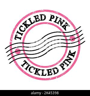 ROSE PÂLE, texte écrit sur un timbre postal rose-noir. Banque D'Images