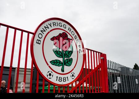 Bonnyrigg Rose Athletic est un club de football de la ville de Bonnyrigg, Midlothian. Ils jouent dans la Ligue écossaise deux et jouent au parc New Dundas. Banque D'Images