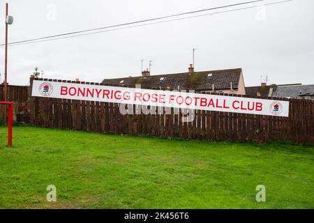 Bonnyrigg Rose Athletic est un club de football de la ville de Bonnyrigg, Midlothian. Ils jouent dans la Ligue écossaise deux et jouent au parc New Dundas. Banque D'Images