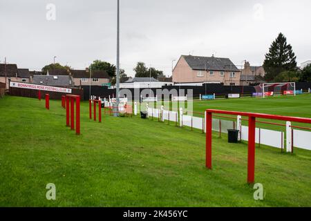 Bonnyrigg Rose Athletic est un club de football de la ville de Bonnyrigg, Midlothian. Ils jouent dans la Ligue écossaise deux et jouent au parc New Dundas. Banque D'Images