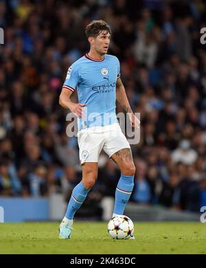 Photo du dossier datée du 14-09-2022 du défenseur de Manchester City John Stones, qui manquera le derby de ce week-end contre Manchester United, le directeur PEP Guardiola a confirmé. Date de publication : vendredi 30 septembre 2022. Banque D'Images