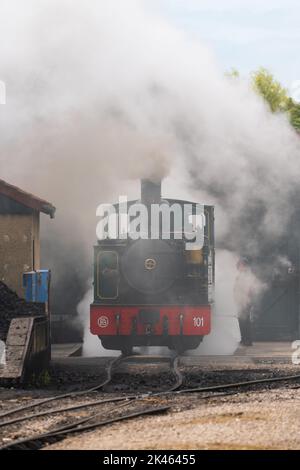 La gare du Crotoy sur le chemin de fer léger de la Baie de somme. Banque D'Images