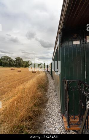 Locomotive à vapeur du chemin de fer patrimonial de la Baie de somme. Banque D'Images