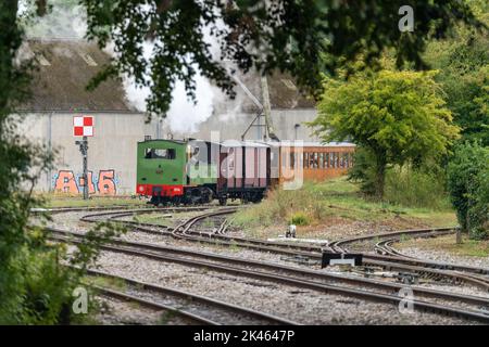 Locomotives à vapeur dans la gare de Noyelles-sur-Mer Banque D'Images