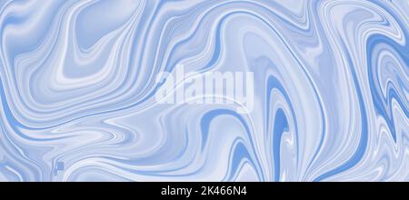 Arrière-plan abstrait bleu pastel, texture douce peinte. Large bannière, design créatif. Décor panoramique moderne. Motif graphique. Effet de peinture liquide. Banque D'Images