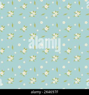 Motif fleuri sans couture dans une petite branche de Blossom, fond de printemps. Illustration vectorielle de style simple Illustration de Vecteur