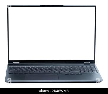 Simple ordinateur portable de bureau vue avant isolée avec chemin Banque D'Images