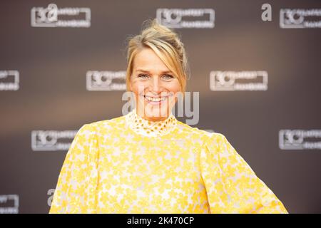 Hambourg, Allemagne. 30th septembre 2022. Tanja Wedhorn, actrice, arrive au Filmfest de Hambourg en 30th pour la photo du film "le climat pour les débutants". Credit: Daniel Reinhardt/dpa/Alay Live News Banque D'Images