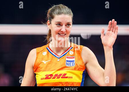 Arnhem, pays-Bas. 30th septembre 2022. ARNHEM, PAYS-BAS - SEPTEMBRE 30: Anne Buijs des pays-Bas au cours de la piscine Un match de phase 1 entre les pays-Bas et la Belgique le jour 8 du Championnat du monde de volleyball des femmes de la FIVB 2022 au Gelredome sur 30 septembre 2022 à Arnhem, pays-Bas (photo de Peter sous/Orange Pictures) NOCNSF crédit: Orange pics BV/Alay Live News Banque D'Images