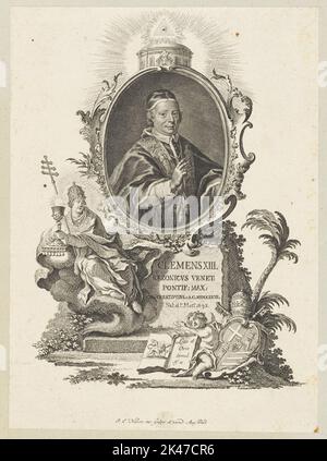 Portrait Clemens XIII., RezonicVs, Pontif. Max. Banque D'Images