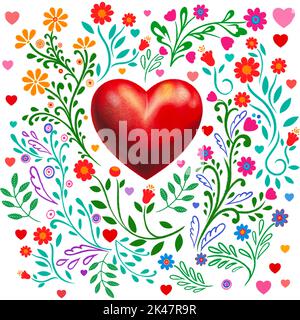 Icônes coeurs, ensemble de coeurs fond sans couture motif, idéal pour les fêtes, les fêtes, les mariages et les jours de Saint-Valentin Banque D'Images