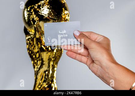 Carte Hayya pour la coupe du monde FIFA Qatar 2022 Banque D'Images