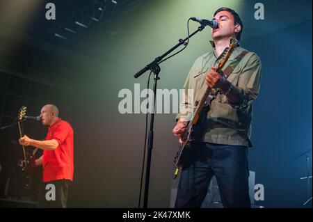 Manchester, Royaume-Uni. 230th septembre 2022 . Richard Archer, Steve Kemp, Kai Stephens, Ross Phillips du groupe Hard-Fi jouent leur premier spectacle en 8 ans, dans le cadre du Neighborhood Festival Launch Party, au New Century Hall, à Manchester, le vendredi 30th septembre. Manchester. 2022-09-30. Crédit : Gary Mather/Alay Live News Banque D'Images