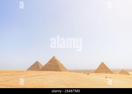 Paysage des pyramides de Gizeh en Egypte Banque D'Images