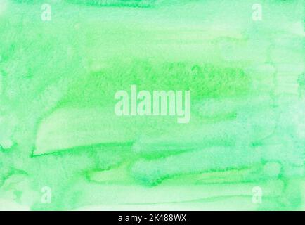 Aquarelle vert clair bleu toile de fond. Décor couleur pastel émeraude. Pinceau sur la texture du papier. Banque D'Images