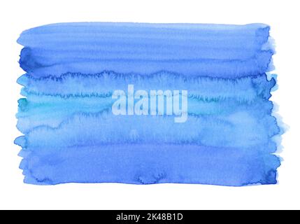 Spot aquarelle bleu ciel abstrait sur fond blanc. Aquarelle avec espace pour le texte. Illustration isolée peinte à la main avec espace de copie. Banque D'Images