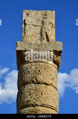 Karakus Tumulus est une ancienne colonie située dans Adiyaman. Banque D'Images