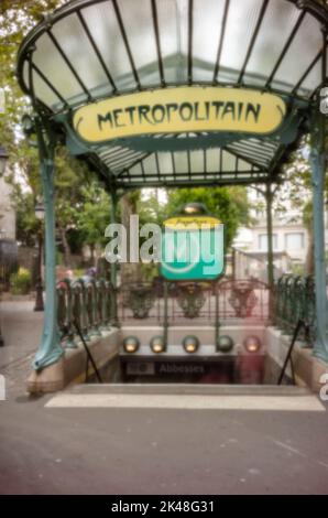 Vieillissement, ère numérique, qualité supérieure, accrocheur, se démarquer, Image haute résolution de l'édicule d'Abbesses (Paris Métro), Banque D'Images