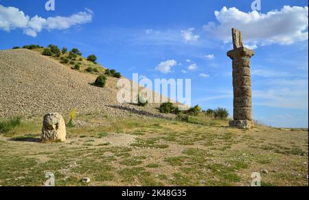 Karakus Tumulus est une ancienne colonie située dans Adiyaman. Banque D'Images