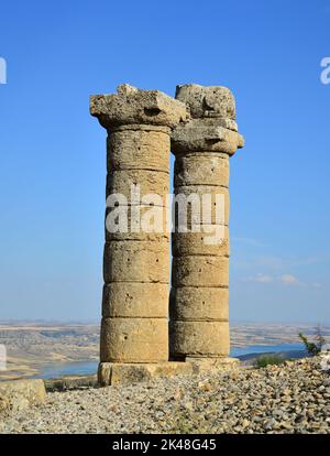 Karakus Tumulus est une ancienne colonie située dans Adiyaman. Banque D'Images