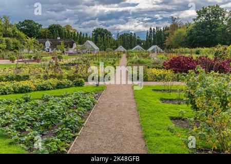 Jardin potager au château royal des reines danoises à Graasten, Danemark Banque D'Images