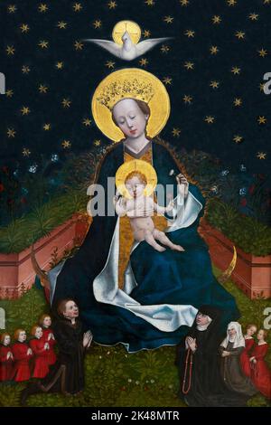 Madonna sur une Lune de croissant à Hortus Conclusus, Maître de 1456, 1450, Gemaldegalerie, Berlin, Allemagne, Europe Banque D'Images