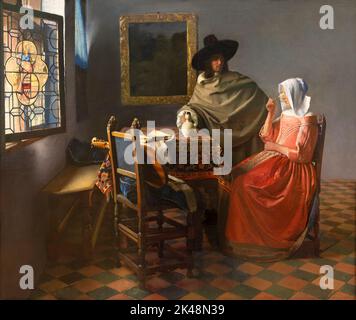 Le verre de vin, Johannes Vermeer, vers 1661-1662, Gemaldegalerie, Berlin, Allemagne, Europe Banque D'Images